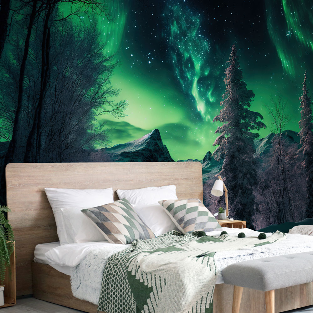 Αυτοκόλλητη Ταπετσαρία τοίχου NORTHERN LIGHTS FOREST