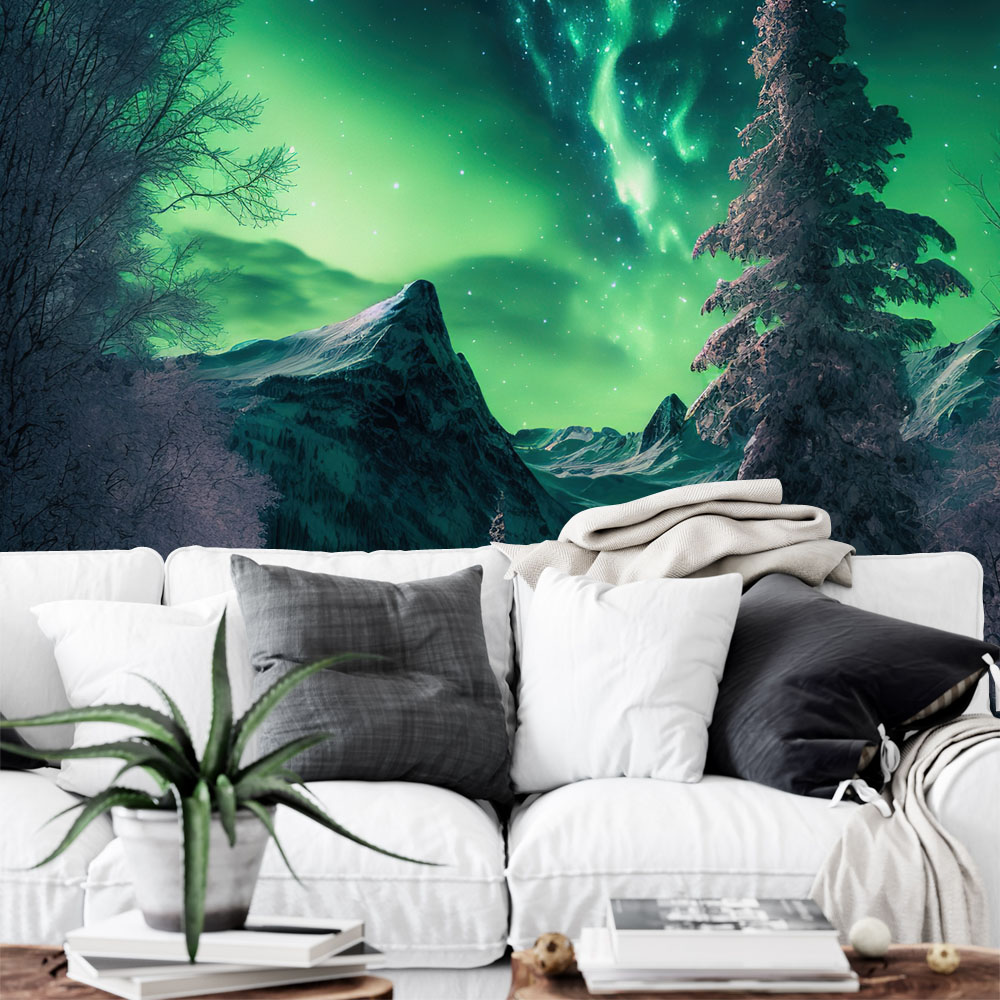 Αυτοκόλλητη Ταπετσαρία τοίχου NORTHERN LIGHTS FOREST