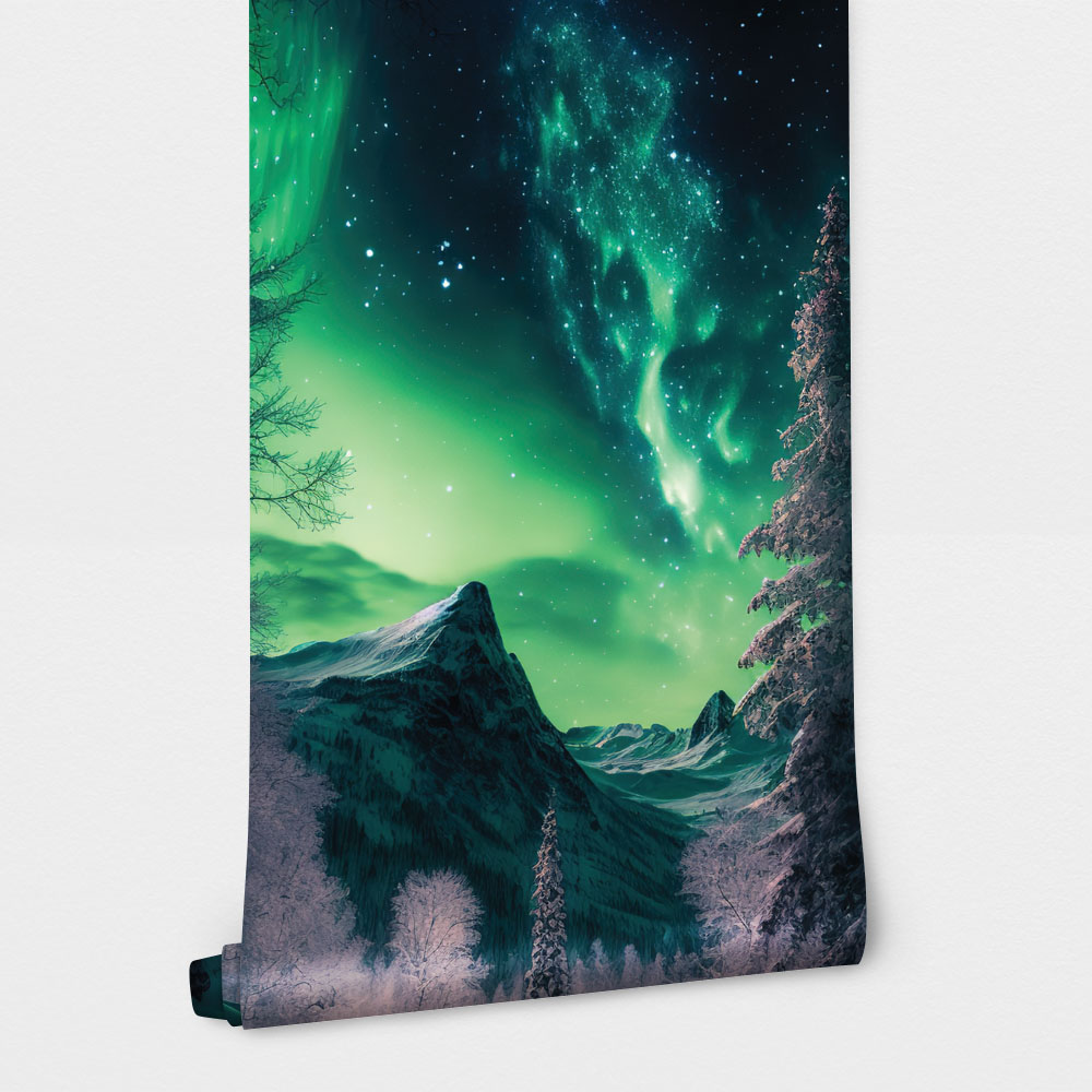 Αυτοκόλλητη Ταπετσαρία τοίχου NORTHERN LIGHTS FOREST