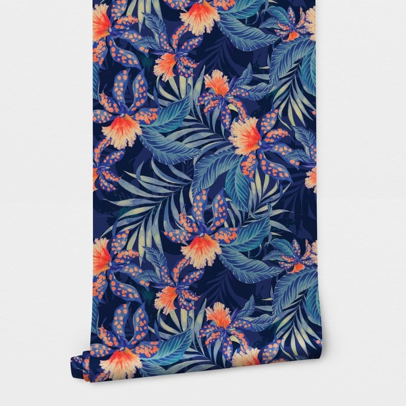Αυτοκόλλητη Ταπετσαρία τοίχου ORCHIDS AND PALMS
