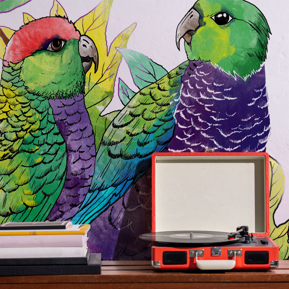 Αυτοκόλλητη Ταπετσαρία τοίχου PARROTS