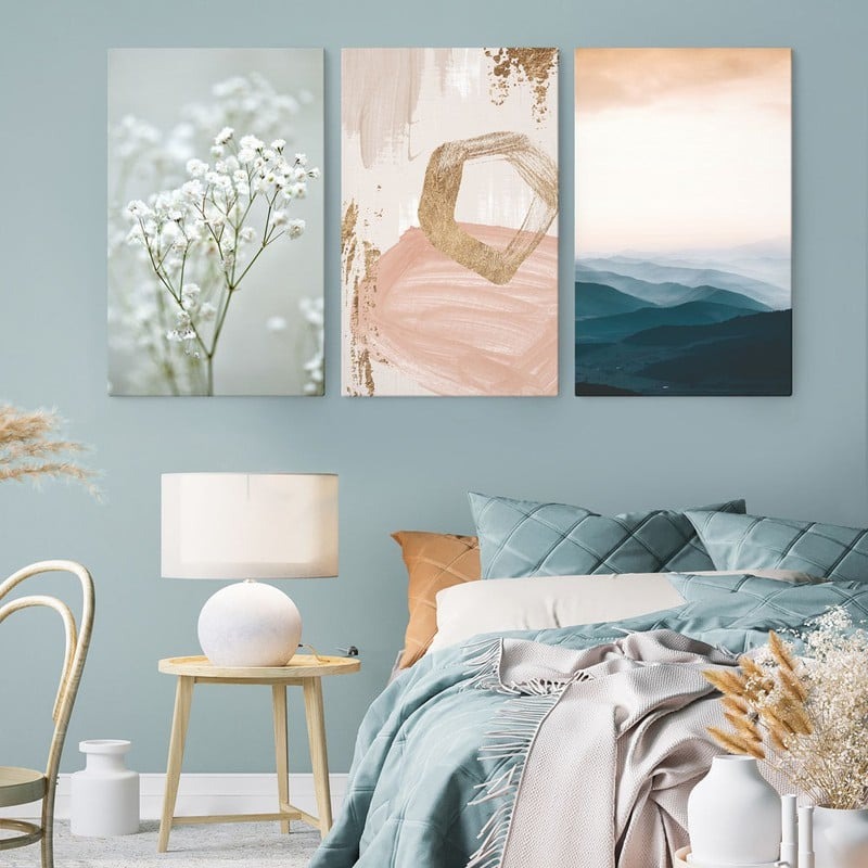 Σετ Τριπτυχος Πινακας σε καμβά PASTEL CALMNESS