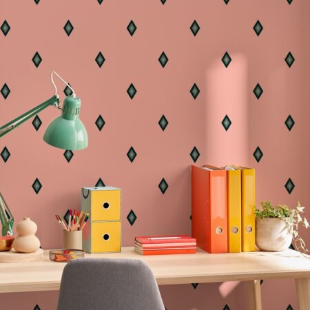 Αυτοκόλλητη Ταπετσαρία τοίχου PINK AND GREEN ART DECO - Μοτίβα Sticky 1