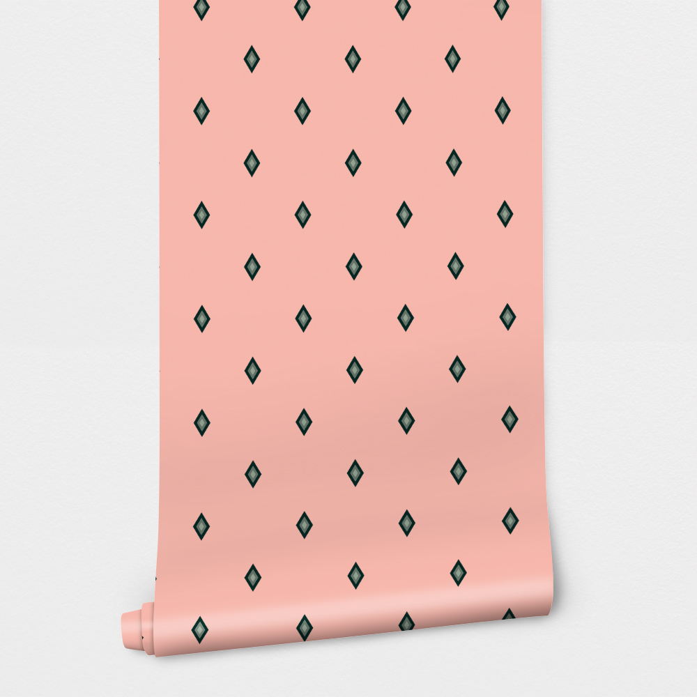 Αυτοκόλλητη Ταπετσαρία τοίχου PINK AND GREEN ART DECO