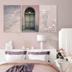 Σετ Τριπτυχος Πινακας σε καμβά PINK PURPLE RELAX