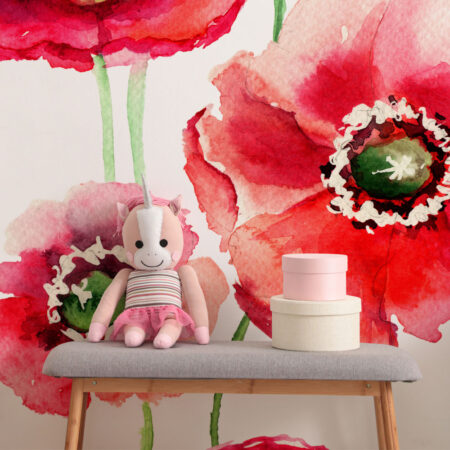 Αυτοκόλλητη Ταπετσαρία τοίχου POPPIES - Floral - Λουλουδια Sticky 1