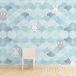 Αυτοκόλλητη Ταπετσαρία τοίχου RABBIT POP BLUE