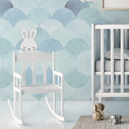 Αυτοκόλλητη Ταπετσαρία τοίχου RABBIT POP BLUE - Παιδικές Ταπετσαρίες Sticky 1