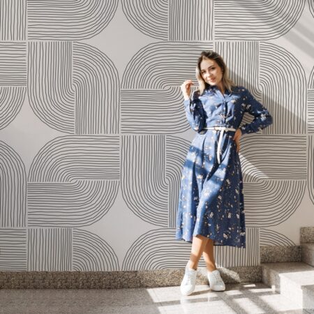 Αυτοκόλλητη Ταπετσαρία τοίχου SKETCH LINES PATTERN - Μοτίβα