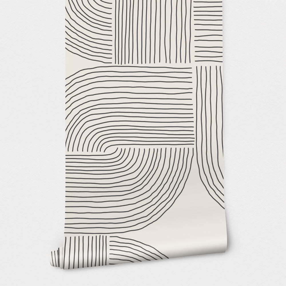 Αυτοκόλλητη Ταπετσαρία τοίχου SKETCH LINES PATTERN