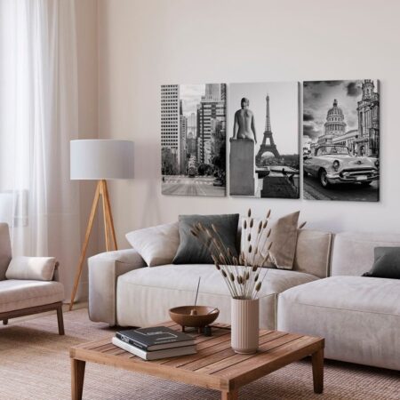 Σετ Τριπτυχος Πινακας σε καμβά THREE CITIES