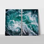 Σετ Δίπτυχος Πινακας σε καμβά TIDAL WAVES
