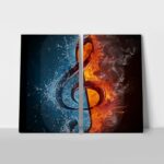 Σετ Δίπτυχος Πινακας σε καμβά TREBLE CLEF