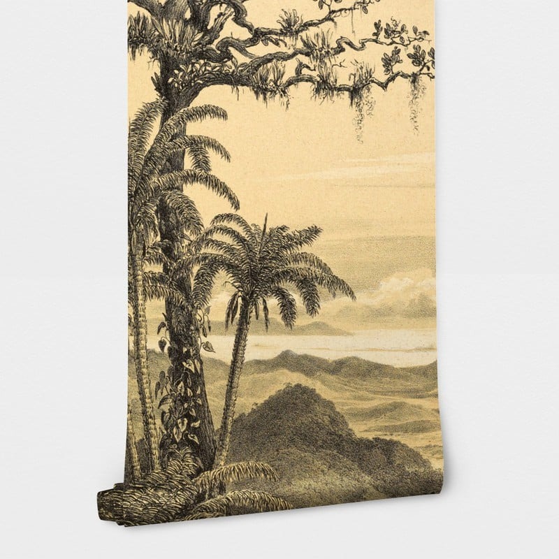 Αυτοκόλλητη Ταπετσαρία τοίχου TROPICAL LANDSCAPE DRAWING