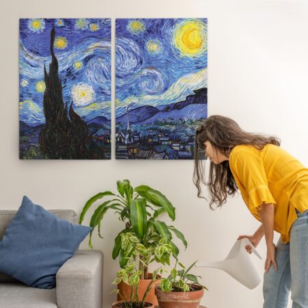 Σετ Δίπτυχος Πινακας σε καμβά VAN GOGH - THE STARRY NIGHT - Vincent Van Gogh
