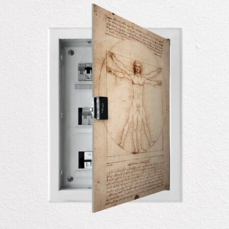 Αυτοκόλλητο ηλεκτρολογικο VITRUVIAN MAN - Αυτοκολλητα για ηλεκτρολογικούς πίνακες Sticky 1