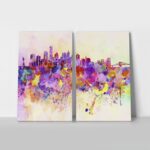 Σετ Δίπτυχος Πινακας σε καμβά WATERCOLOR NEW YORK