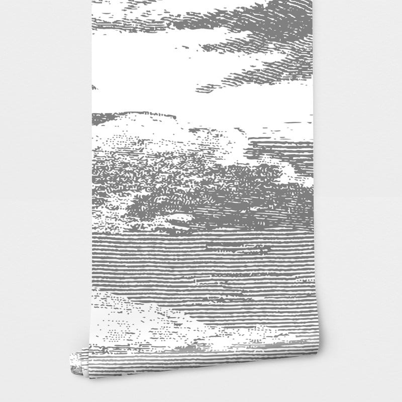 Αυτοκόλλητη Ταπετσαρία τοίχου WOODCUT ABSTRACT LANDSCAPE
