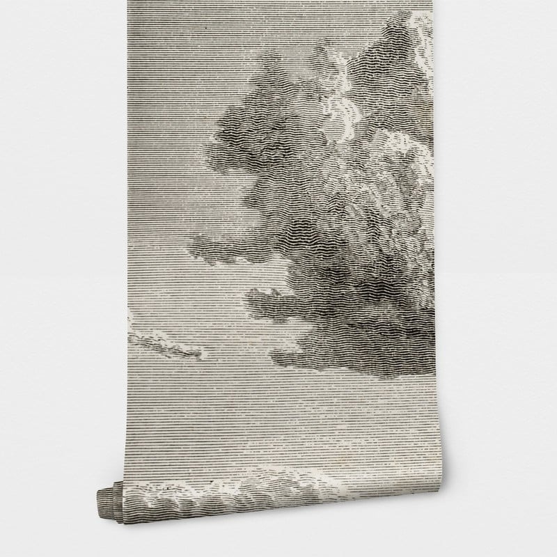 Αυτοκόλλητη Ταπετσαρία τοίχου WOODCUT CLOUD