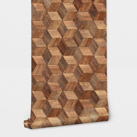 Αυτοκόλλητη Ταπετσαρία τοίχου WOODEN GEOMETRICAL - Απομίμηση υλικών Sticky 2