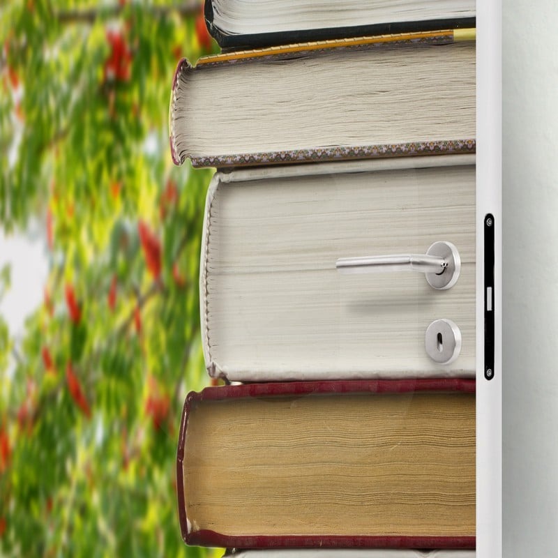 Αυτοκολλητο Πορτας STACK OF BOOKS