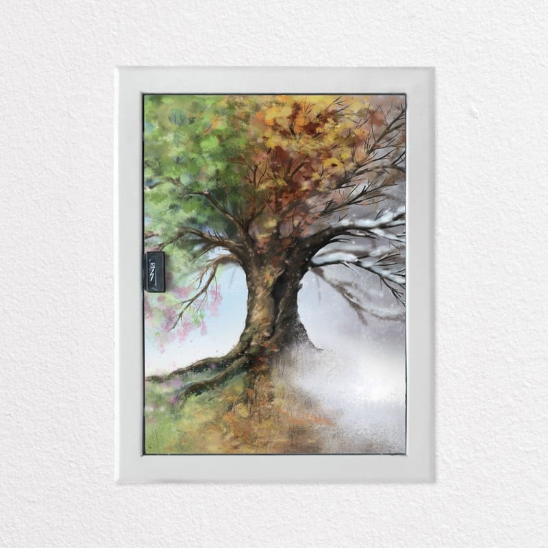 Aυτοκόλλητο ηλεκτρολογικού πίνακα 4 SEASONS TREE PAINTING