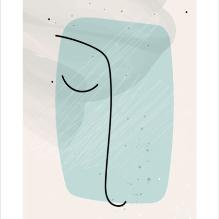 Πόστερ ABSTRACT PASTEL FACE - Lineart Sticky 2