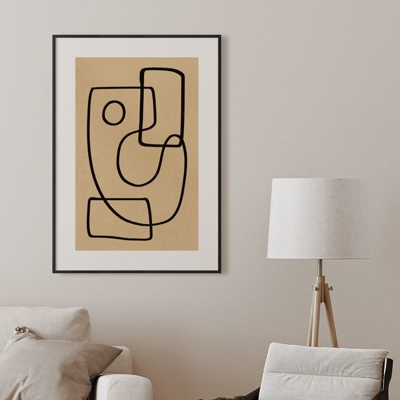 Πόστερ ABSTRACT CHALK LINE ART