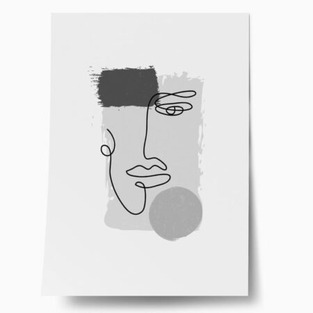 Πόστερ ABSTRACT FACE SHAPE - Lineart Sticky 1