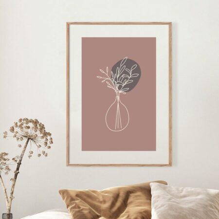 Πόστερ ABSTRACT FLORAL BOTANICAL ART - Lineart