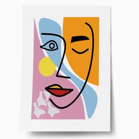 Πόστερ ABSTRACT LINE WOMAN FACE - Lineart Sticky 1