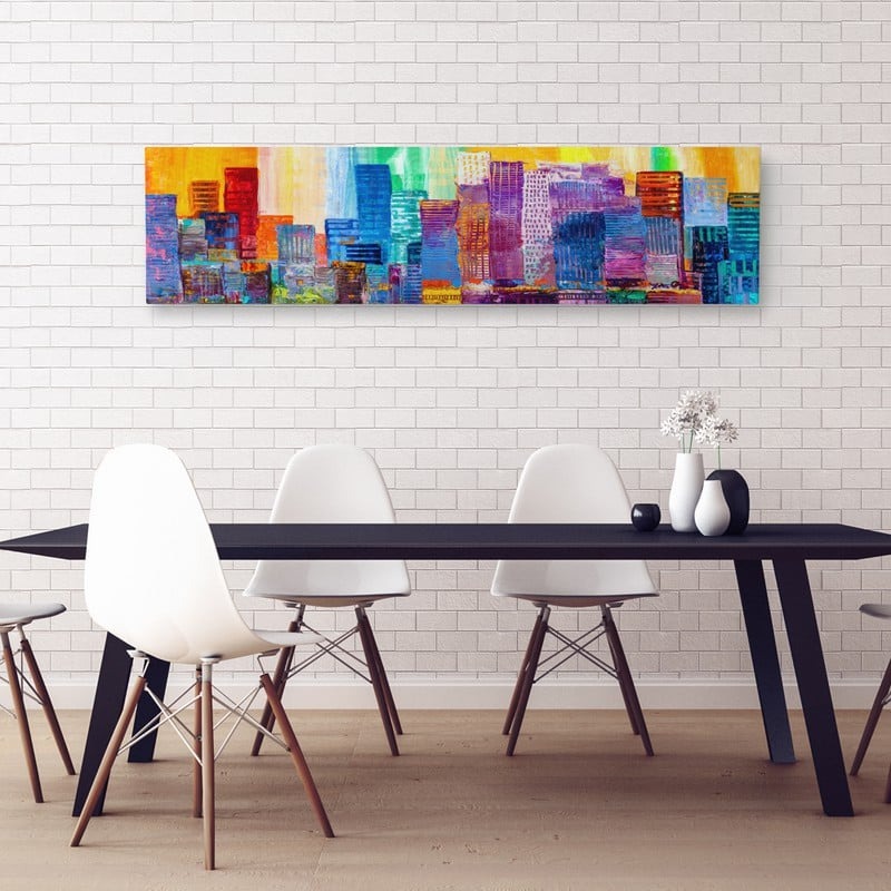 Πίνακας Πανοραμικός ABSTRACT PAINTING OF URBAN SKYSCRAPERS