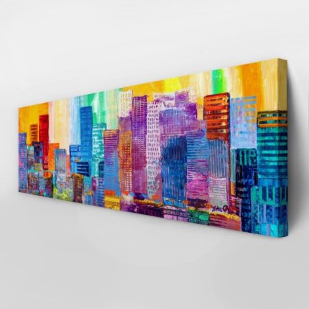 Πίνακας Πανοραμικός ABSTRACT PAINTING OF URBAN SKYSCRAPERS - Πολεις και Αρχιτεκτονικη Sticky 3