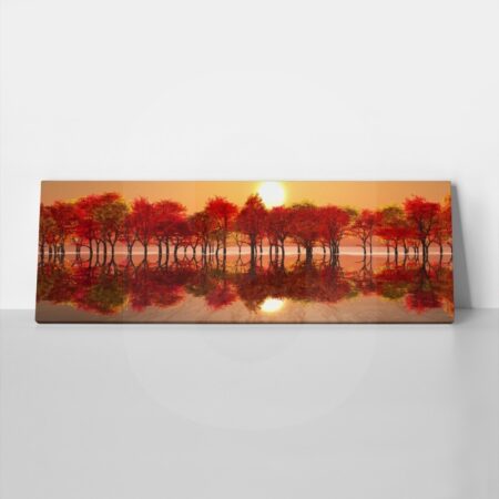 Πίνακας Πανοραμικός σε καμβά AUTUMN SUNSET - Ηλιοβασιλεμα