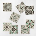 Αυτοκόλλητα Πλακάκια BLACK AND TURQUOISE CLASSIC SET 8 τμχ