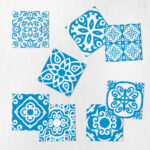 Αυτοκόλλητα Πλακάκια BLUE AND WHITE CLASSIC SET 8 τμχ