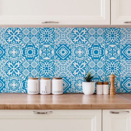Αυτοκόλλητα Πλακάκια BLUE AND WHITE CLASSIC SET 8 τμχ - Αυτοκόλλητα Πλακακια