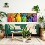 Πίνακας Πανοραμικός COLORFUL PARROTS