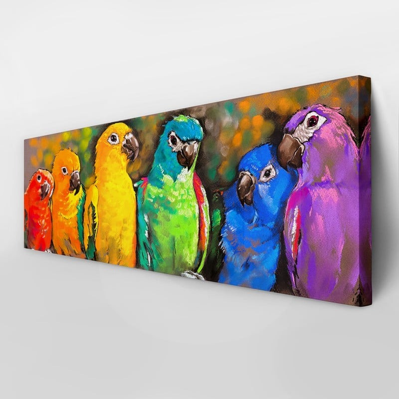 Πίνακας Πανοραμικός COLORFUL PARROTS