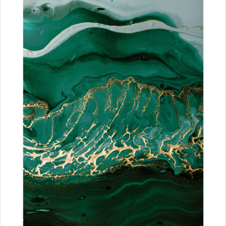 Πόστερ GREEN ACRYLIC WAVES - Abstract - Αφηρημένα Sticky 2