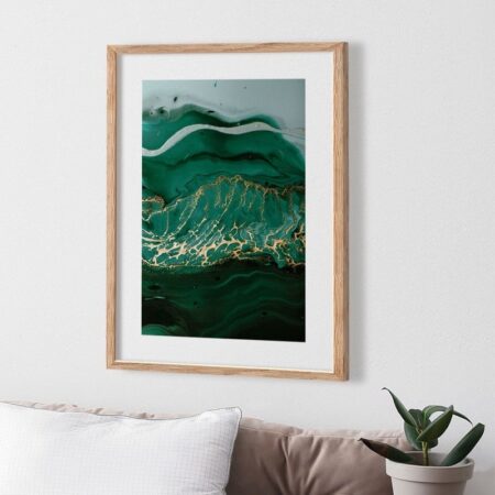 Πόστερ GREEN ACRYLIC WAVES - Abstract - Αφηρημένα