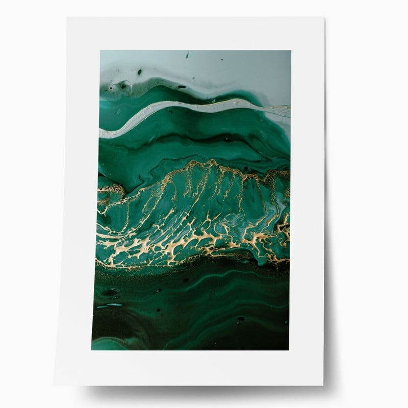Πόστερ GREEN ACRYLIC WAVES