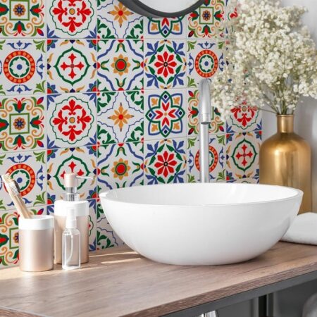 Αυτοκόλλητα Πλακάκια GREEN RED AND BLUE CLASSIC SET 8 τμχ - Αυτοκόλλητα Πλακακια