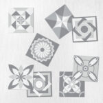 Αυτοκόλλητα Πλακάκια GREY GEOMETRIC CLASSIC SET 8 τμχ