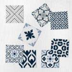 Αυτοκόλλητα Πλακάκια LIGHT BLUE VINTAGE SET 8 τμχ