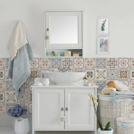Αυτοκόλλητα Πλακάκια LIGHT BLUE AND PINK BEIGE SET 8 τμχ - Αυτοκόλλητα Πλακακια