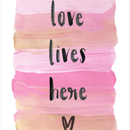 Πόστερ LOVE LIVES HERE - Φρασεις - Κείμενο Sticky 2