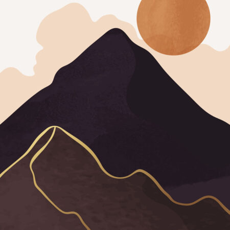 Πόστερ MINIMAL HILLS AND SUN - Abstract - Αφηρημένα Sticky 2