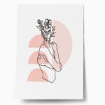 Πόστερ MINIMALISTIC WOMEN FACES WITH FLOWERS 1