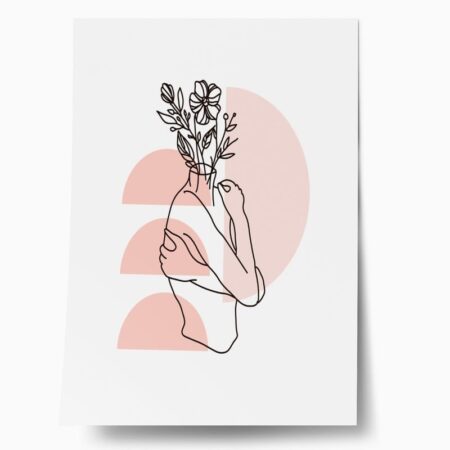 Πόστερ MINIMALISTIC WOMEN FACES WITH FLOWERS 1 - Lineart Sticky 1